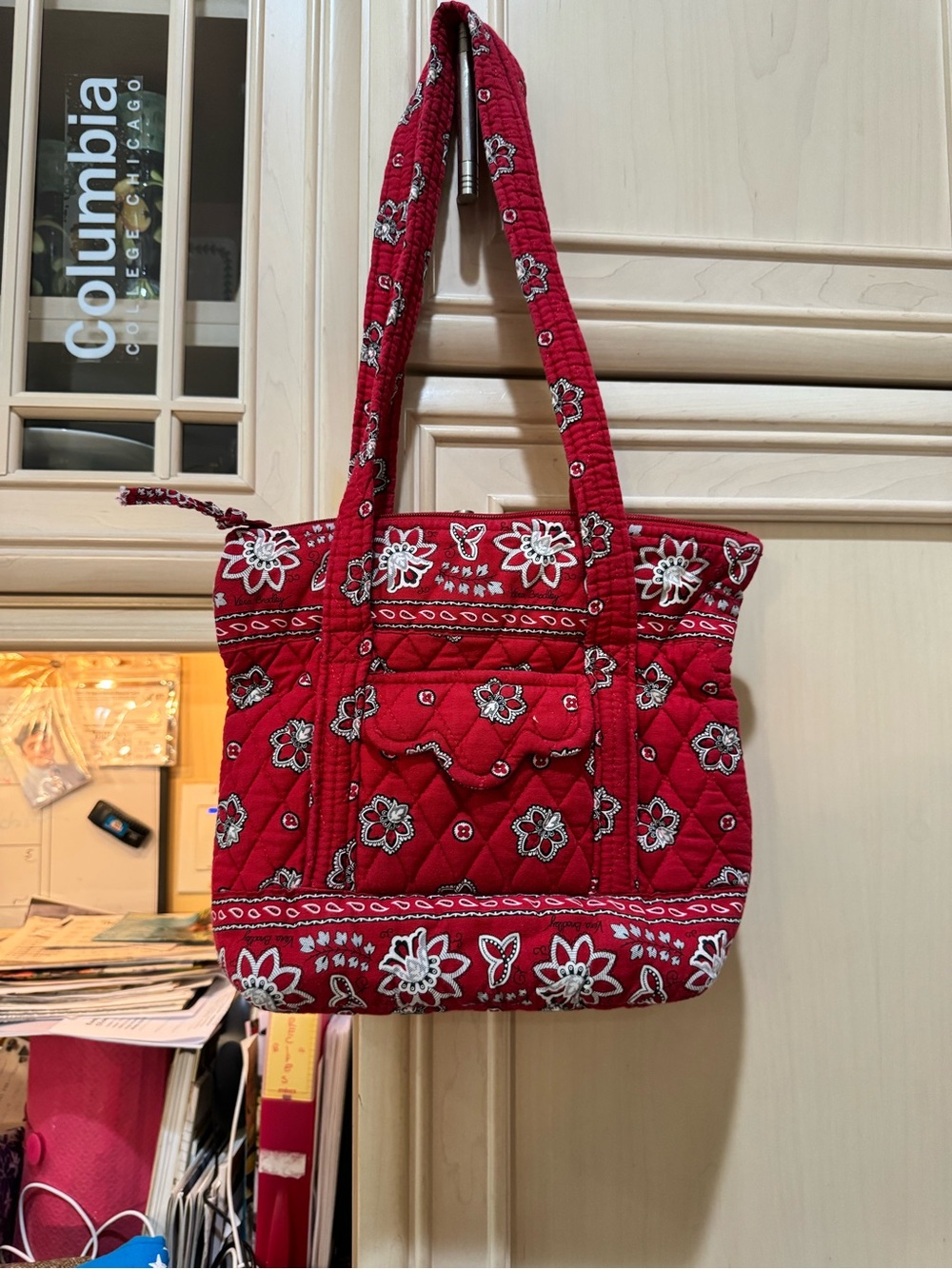 Vera Bradley Red Quilted Floral Tote